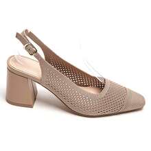 Geometric Hollow Design Open Toe High Heels - Khaki - View 2