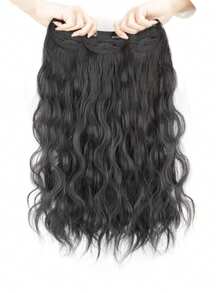 Extensiones de cabello rizado de 3 piezas con patrón de onda de agua y rizado grande para peluca de cabello largo de niños