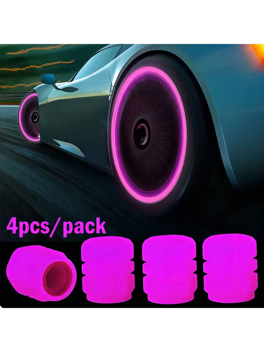 Car Tire Valve Stem Caps With Glow In The Dark Function