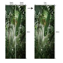 Custom Size Geometric Door Stickers Self Adhesive Waterproof Tropical Scenery Scenery Home Room Door Wrap Mural Cover Wallpaper Wall Decor Room Decor