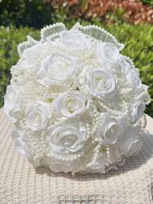 1PC Pearl Decorative Wedding Bouquets For Bride Wedding Bridal Shower Centerpieces Valentine's Day Accessories - Multicolor - View 3