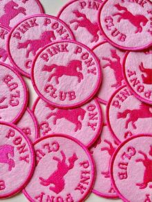 混合设计粉色小马俱乐部熨烫/缝制补丁 - DIY 装饰贴花补丁，适用于卡车司机帽、牛仔裤、衬衫、夹克和包包、休闲服装和配饰 - 彩色 - 查看 8