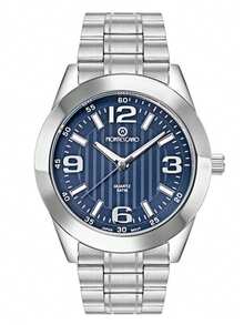 Reloj de Caballero Análogo de Alta Calidad con Movimiento Japonés - Diseño Elegante y Funcional  Este elegante reloj para caballero combina la precisión de un movimiento Quartz japonés de última tecnología con un diseño atemporal y sofisticado. Perfecto para el hombre moderno que valora la calidad y el estilo, este reloj es más que un accesorio, es una declaración de buen gusto.  Características destacadas:  Movimiento Japonés Quartz: Con una máquina de alta precisión, garantiza una medición exacta del tiempo, evitando retrasos o adelantos. La confiabilidad de los movimientos japoneses es mundialmente reconocida por su durabilidad y exactitud.  Diseño Análogo: Presenta una esfera clara y legible con números romanos o índices discretos, lo que le da un toque clásico y elegante que se adapta tanto a eventos formales como casuales.  Correa de Alta Calidad: La correa de este reloj está fabricada con materiales premium. - Azul - Ver 1