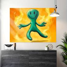1 Piece Of Abstract Cartoon Character Background Cloth For Birthday Parties, Polyester, Used For Photography, Birthday Party, Camera Room Decoration - Multicolor - View 8