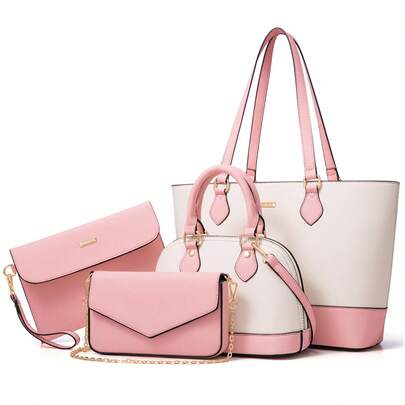 UKEIN 4PCS Women Fashion Handbags Purses Wallet Tote Shoulder Bags Casual Crossbody Bags, Best Valentine's Day Gift For Ladies Girls, Satchel Purse Set 4pcs