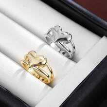 1pc Smooth Heart Design Mother's Day Gift Women's Open Ring