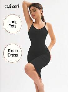 1 pezzo Nuovo vestito da donna a scollo a V con spalline regolabili per la primavera/estate, elegante vestaglia sexy con inserti in pizzo per il relax e le vacanze