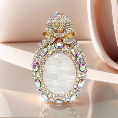 Rhinestone Acrylic Clutch For Women Novelty Vintage Long Perfume Shaped Wedding Purse Sparkling Handbag