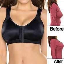 Women Push Up Bra Compression Shaper Back Support Brasier - Black - View 1