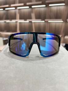 1pc Men's Oversized Frame Sports Tinted Lens Fashionable Cycling Goggles, Suitable For Outdoor Travel And Sports Riding For Summer Beach Vacation,Outdoor,Travel - Blue - View 1