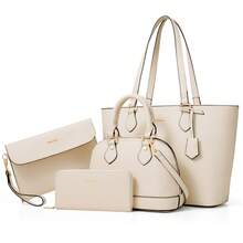 UKEIN 4PCS Women Fashion Handbags Purses Wallet Tote Shoulder Bags Casual Crossbody Bags, Best Valentine's Day Gift For Ladies Girls, Satchel Purse Set 4pcs - 白色 - 查看 1