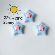 10pcs Cute Double-Layer Star & Heart Shaped Refrigerator Magnets, Creative Birthday Party Wedding Decor Fridge Stickers, Assorted Colors For Office, Whiteboard, Home, Kitchen Decoration