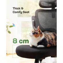 Ergonomic Office Chair: Computer Desk Chair With High Back Adjustable Lumbar Support 3D Armrests And Headrest 90°-130°Rocking Mesh Swivel Task Chairs For Home Office - Black - View 6