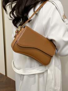 Simple & Fashionable Casual Solid Color Shoulder Bag