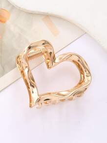 1 pezzo Fermaglio per capelli a forma di cuore in metallo di media dimensione, circa 6 cm di colore oro, adatto per donne e capelli sottili, con una presa perfetta, per acconciature di capelli spessi, accessorio di moda per le donne, fermagli per capelli, morsetti per capelli, pinze per capelli, accessori per capelli casual per l'autunno e l'inverno, per gli outfit da vacanza delle donne