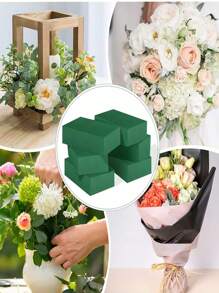2pcs Square Or Round Floral Foam Bricks, Suitable For Fresh And Artificial Flower Arranging, Dry And Wet Flower Foam, Applicable For Wedding, Aisle Decor, Party Decoration And Florist