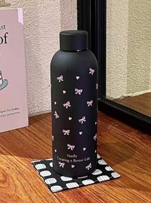 1 Pc Black Butterfly Thermal Mug, Minimalist & Practical Multifunctional