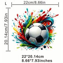 1pc/2pcs/3pcs Miếng dán chuyển nhiệt hình quả bóng đá màu nước nhiều màu, miếng dán vinyl chủ đề hoạt hình cho áo phông, áo hoodie, áo mưa, ba lô, gối, đồ thủ công theo mùa, miếng dán ép nhiệt cho quần áo và phụ kiện - Nhiều màu - Xem 2