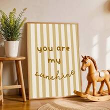 1pc Unframed/Framed Boho You Are My Sunshine Typography Nursery Wall Art Poster Cute Minimalist Baby Kids Room Aesthetic Decor Scandinavian Art Painting For Children Room,Playroom,Bedroom,Living Room,Modern Home Decoration - Multicolor - View 3