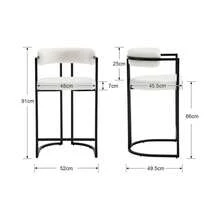 Chairus Kitchen Stools Velvet Set Of 2 Bar Stools Breakfast Modern Counter Sofa Height High Stools With Metal Frame Dining Chairs, Dining Table And Chairs - Multicolor - View 3