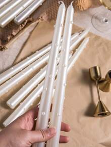 2件/套珍珠长杆蜡烛，浪漫婚礼、生日、西餐蜡烛25厘米/30厘米，无烟无味蜡烛，适用于婚礼、家居装饰、节日晚餐蜡烛 - 1套 - 查看 6