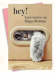 1 张独特的猫咪生日贺卡，送给家人和朋友的最佳礼物，带信封的生日快乐贺卡，不寻常的东西，可爱的美学物品