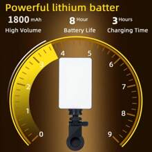 1 pieza Luz de relleno para teléfono móvil, 90 LED de alta potencia recargable con clip, luz de fotografía de colores RGB M140, luz de selfie de tres colores M140, luz de video recargable portátil, luz LED con clip, ajuste de ángulo de 360°, adecuada para teléfono móvil, cámara, computadora portátil, tableta, selfie, videoconferencia, iluminación, maquillaje, selfie, vlog, 1800mAh.