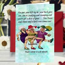 1pc, Funny Friendship Greetings Card. Send To A Best Friend. (With Envelope) Creative Granny Pattern Design. Suitable For Any Occasion, For Friends Classmates Coal Digging Friendship Greeting Card (12cm/4.7inx17cm/6.7in)