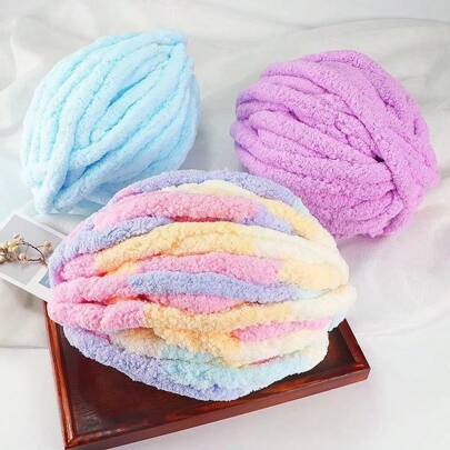 250g Fil à tricoter épais extra pour couverture, fil à tricoter à la main, fil chenille épais pour coussin/lit pour animal de compagnie. Convient pour écharpe islandaise, chapeaux, projets de tricot, texture douce