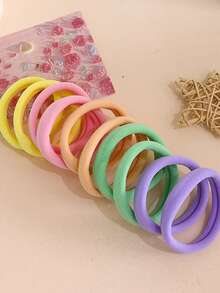 5-200pcs/Lot Spring Series Simple Elastic Seamless Hair Ties For Women, Perfect For Daily Use Casual Ponytail Holders Hair Elastics Hair Rubber Bands Scrunchies Hair Rope ,Head Piece - Spring Color - View 4