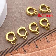1/3/5pcs Real 18K Gold Plated Brass Zirconia Bail Bead Spacer Buckle Connectors Spring Buckle Clasp Clip Buckle For DIY Jewelry Making Finding Bracelet Necklace Pendant
