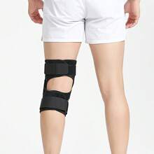 1 Pc- Open Wear Adjustable Knee Support Brace With Side Stabilizers & Patella Gel Pad For Men & Women, Compression Knee Brace, Stable Support Of The Knee, For Gym, Running, Fitness, Workout, Basketball - Black Gym Accessories Knee Support