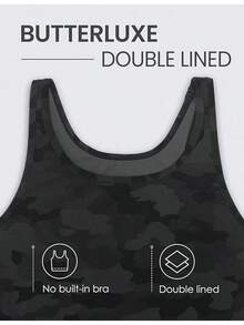 CRZ YOGA Womens Butterluxe Double Lined Workout Tank Tops Scoop Neck Racerback Cropped Casual Sleeveless Shirt - Dark Grey - View 3