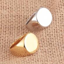 1pc Minimalist Casual Stainless Steel Geometric Pattern Ring, Mirror Finish Non-Fading Jewelry, Thumb / Knuckle Ring Suitable For Men Daily Wear