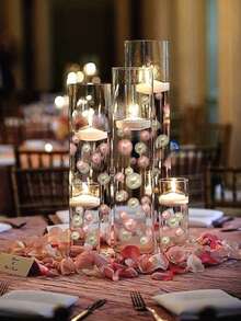 100g/200g/400g Faux Pearl Vase Filler, Hole-Less Pearl Beads Vase Filler, 10/16/20mm Mixed Size, Suitable For Floating Candles, Vase Decor, Tabletop Centerpieces, Ideal For Birthday, Wedding, Anniversary, Theme Party, Ambiance Creation, Room Decor, Home Decor, Vases, Glass Vases - Multicolor - View 8