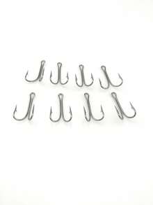 10 件蛙钩、双头锚钩、爆炸钩、鸡爪钩、碟钩路亚钓鱼配件 - 黑色 - 查看 5