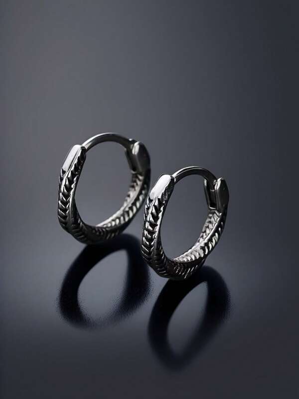 2 Packs Men's Titanium Steel Earrings - Durable Geometric Studs For Everyday Wear, Gym Jewelry & Gifts For Him