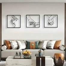 1-Piece Set Of Metal Hand-Held Wall Decorations, Minimalist Line Art Sculptures, Modern Love-Themed Hanging Decorations, Suitable For Homes, Offices, And Living Rooms. They Can Also Serve As Indoor Wall Crosses For Bedrooms During Thanksgiving And Valentine's Day.