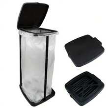 1pc Foldable Plastic Trash Can | Adjustable Height Portable Trash Bag Holder | Rectangular Non-Electric Outdoor And Kitchen Garbage Bin | Multi-Functional Expandable Trash Bag Rack