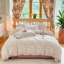 Vclife Modern Luxury Solid Color Duvet Cover Full For Girls Women And Jersey Knit Cotton Duvet Cover Queen Soft Grapefruit Bedding Set Queen , Ultra Soft, 4 Corner Ties With Two Pillowcases, No Comforter - Phấn mắt - Xem 1