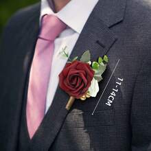 Wedding Bouquets For Bride - Bridal Bridesmaid Wedding Flowers, Luxury Artificial Bridal Bouquets Roses Flower Bouquets For Vintage Wedding Or Centerpieces Decoration Artificial Toss Rose,Tossing Cascading Bouquet For Boho Rustic Ceremony Anniversary Party Decorations Summer Birthday Gifts Beach Back To School School Supplies Room Decor - Red - View 13