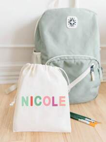 Sacchetto personalizzato - Sacchetto gadget per bambini - Sacchetto gadget personalizzato - Nome personalizzato - Sacchetto con nome per bambini - Gadget per festa di bambini - Sacchetto con coulisse, borsa personalizzata, borsa regalo, borsa per biblioteca, borsa per libri, borsa per la scuola, per asilo, regalo personalizzato, borsa con nome, nome moderno