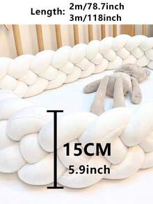 1 件婴儿床保险杠针织加厚护栏，防震防撞保护，加厚高垫包裹，儿童房装饰