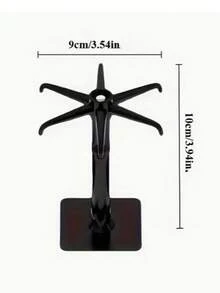 2pcs 360° Rotatable Pot Rack - No Drilling Required, Wall-Mounted, Expandable Black Plastic Kitchen Organizer Rack With Round Ceiling Storage Shelf, Suitable For Spoons, Ladles And More - Multicolor - View 2