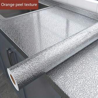 [Förtjockade självhäftande aluminiumfolieklistermärken] 3/5 meter, silverfärgade metalliska klistermärken, rostfritt stålfilm borstad silverfärgad spegelpapper, vattentät oljetät flamsäker förtjockad självhäftande aluminiumfoliepapper, självhäftande väggklistermärke för köksspis