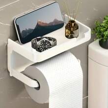 1 pièce Boîte de rangement pour serviettes en papier de cuisine/salle de bain, support et organisateur, rack de rangement à double usage, accessoires de toilette/salle de bain, accessoires de salle de bain d'hôtel (convient uniquement pour les articles de moins de 2 kg)