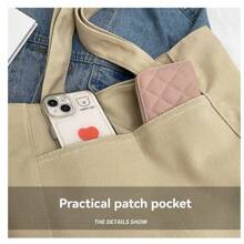 Women's Canvas Tote Bag 2025 New Style, Suitable For College Students To Carry Books To Class, Also Great For Commuting And Casual Use. It's A Spacious Shoulder Bag.