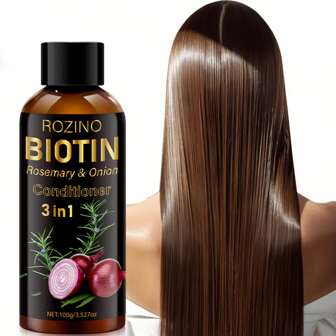 100g Biotin, Rosemary & Onion 3-In-1 Hair Conditioner, Best Seller, Containing Plant Keratin, Jojoba Oil, Coconut Oil, Moisturizing, Smoothing, Suitable For All Hair Types, Bid Farewell To Dry, Damaged Hair, Perfect Gift For Father's Day And Mother's Day