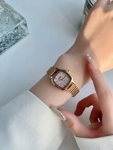 1 件女士银色/金色简约优雅小表盘不锈钢表带石英表，精致的节日礼物 - 均碼 - 查看 13