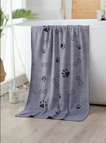 2pcs/1pc Pet Dog Grooming Towel 19.6*39.3 Inch Microfiber, Pet Bath Towel Dog Absorbent Towel Quick Drying Puppy Bath Products For Small, Medium And Large Dogs (Bright Colors, PAWS, Bones)
